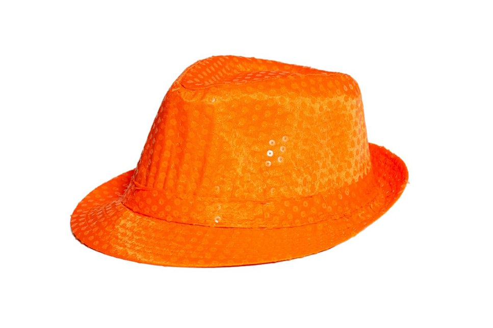 Cekinowa czapka Neon Orange - opakowanie 6 sztuk
