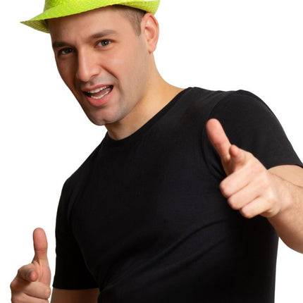 Cekinowa czapka neonowa zieleń