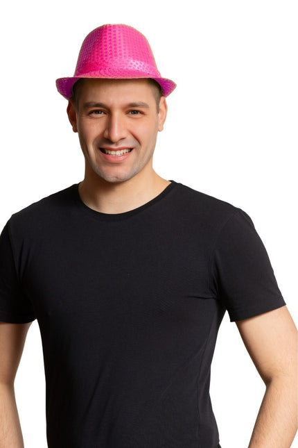 Cekinowa czapka Neon Pink - opakowanie 6 sztuk