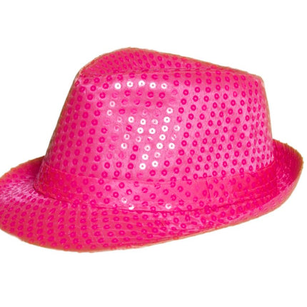 Cekinowa czapka Neon Pink - opakowanie 6 sztuk