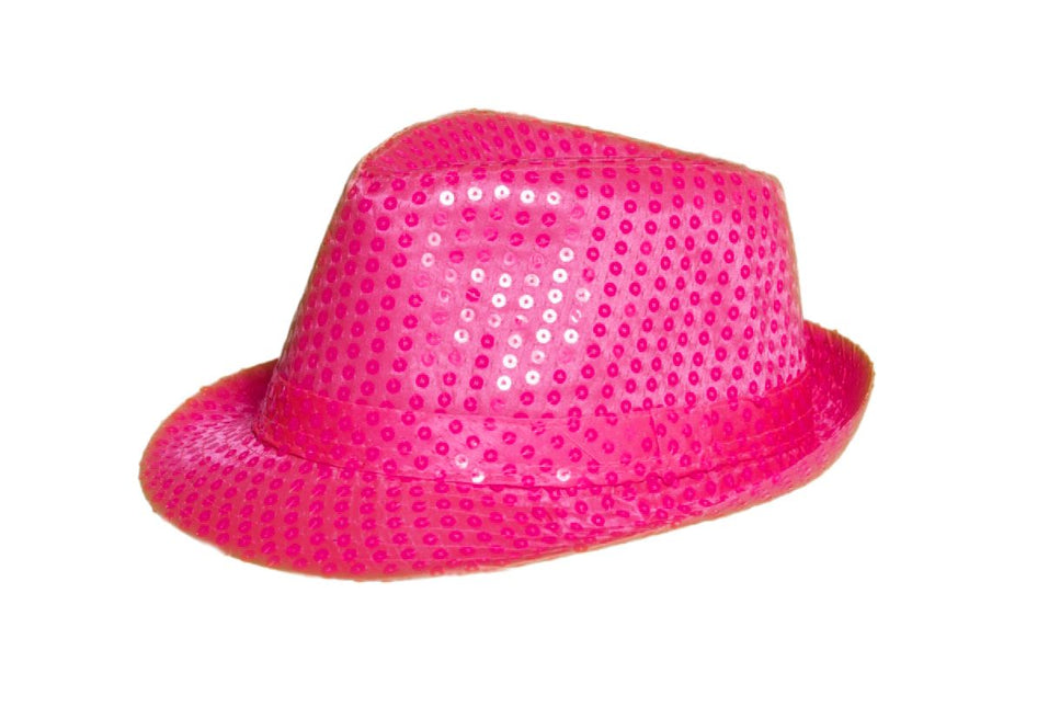 Cekinowa czapka Neon Pink - opakowanie 6 sztuk