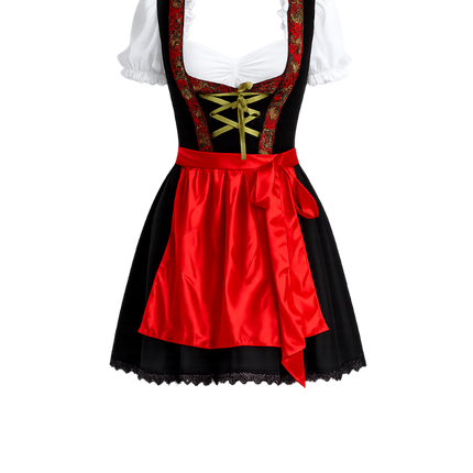 Czerwona sukienka dirndl na Oktoberfest „Rosalie”