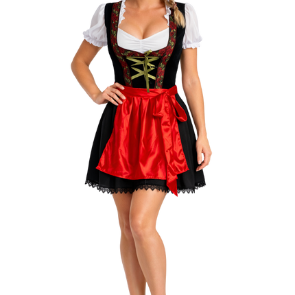 Czerwona sukienka dirndl na Oktoberfest „Rosalie”