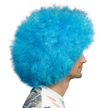 Neonowa peruka – niebieska afro