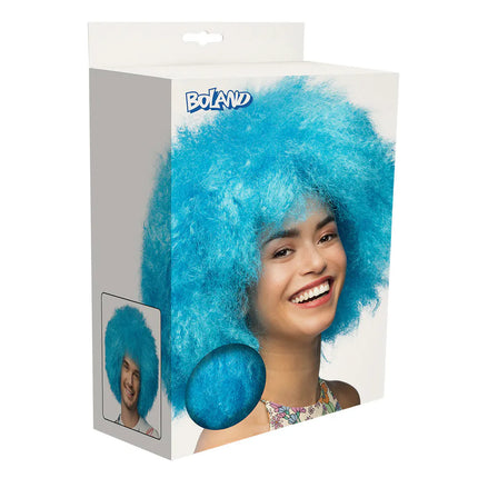 Neonowa peruka – niebieska afro