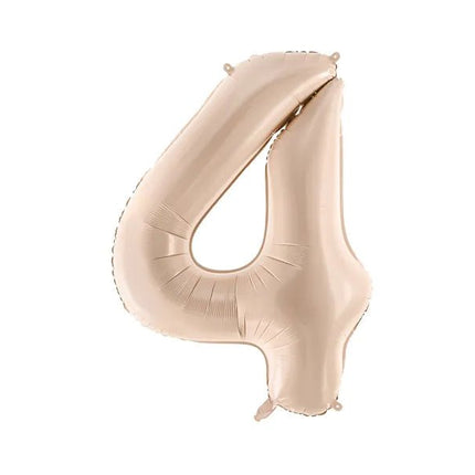 4 Jaar Cijfer Ballon Beige Glans Leeg 72cm van Partydeco koop je bij Partywinkel
