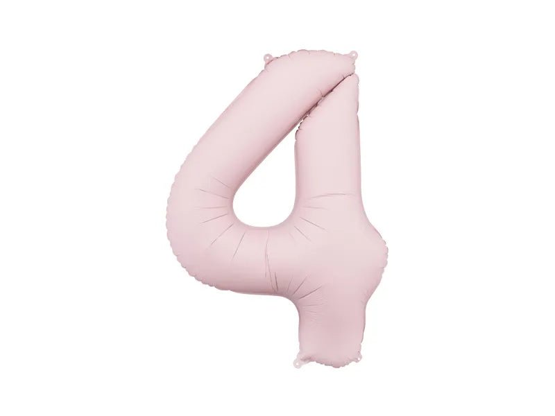 4 Jaar Cijfer Ballon Lichtroze Leeg 86cm van Partydeco koop je bij Partywinkel