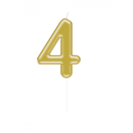 4 Jaar Kaars Goud 10,5cm van Paper Dreams koop je bij Partywinkel