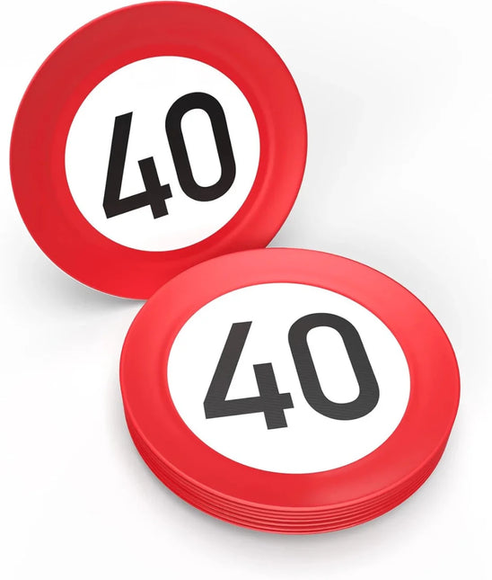 40 Jaar Borden Verkeersbord 23cm 8st van VDV Benefit koop je bij Partywinkel