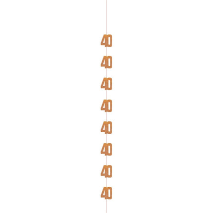 40 Jaar Hangdecoratie Rose Goud 1,52m van Unique koop je bij Partywinkel
