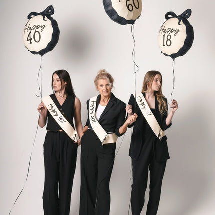 40 Jaar Helium Ballon Zwart Wit 53cm van Partydeco koop je bij Partywinkel