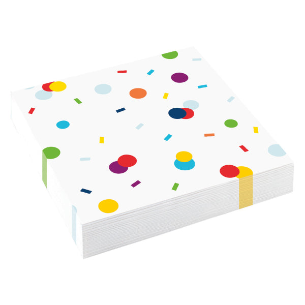 Serwetki - Confetti Birthday - 33 x 33 cm - Zestaw 20 sztuk