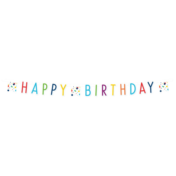 Baner z literami - Confetti Birthday - 180 x 13,8 cm