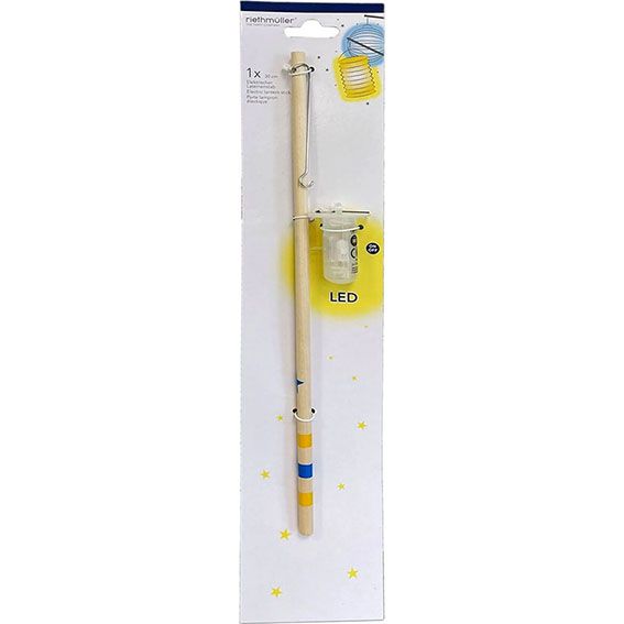 Latarnia na kiju Elektryczne kolorowe gwiazdki Drewno/Plastik 30 cm