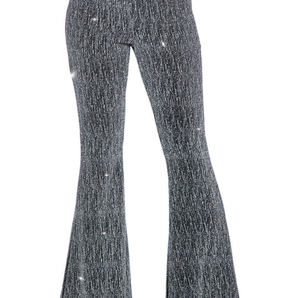 Srebrne spodnie damskie z brokatem