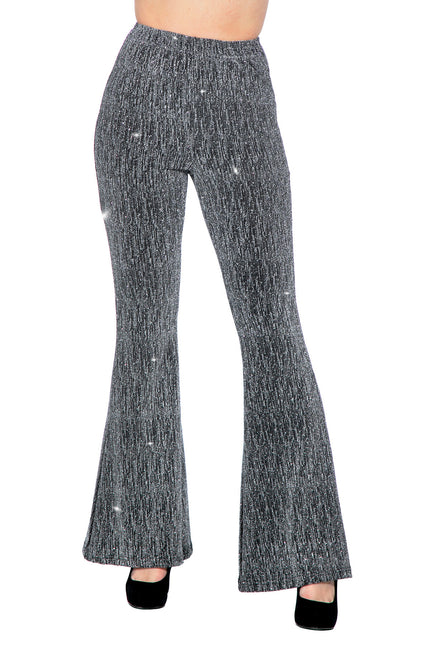 Srebrne spodnie damskie z brokatem