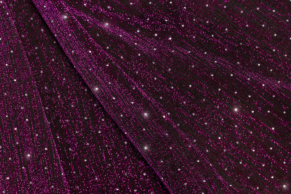 Fioletowe spodnie damskie Flared Glitter