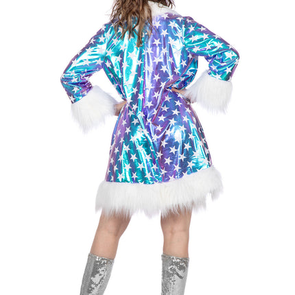 Niebieski płaszcz w gwiazdki