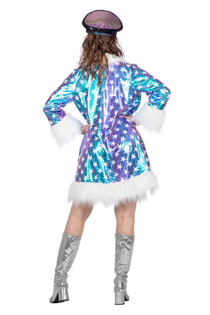 Niebieski płaszcz w gwiazdki