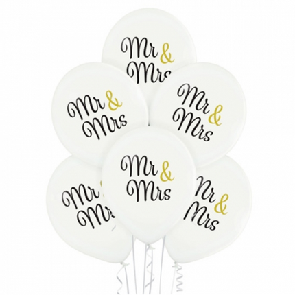 Balony „Mr and Mrs” 30 cm, 10 sztuk