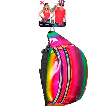 Torebka biodrowa tęczowa holograficzna