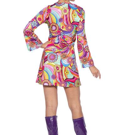 Hipisowska sukienka w różowe kwiaty