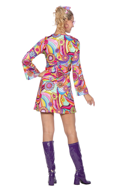 Hipisowska sukienka w różowe kwiaty