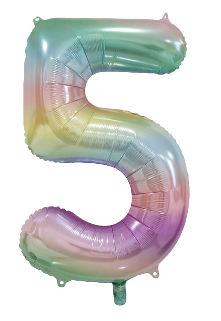 5 lat Balon helowy Rainbow Pastel Empty 86 cm