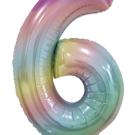 6 lat Balon helowy Rainbow Pastel Empty 86 cm