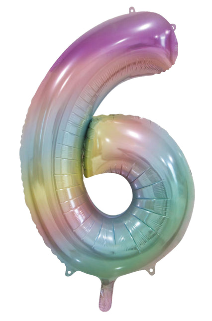 6 lat Balon helowy Rainbow Pastel Empty 86 cm