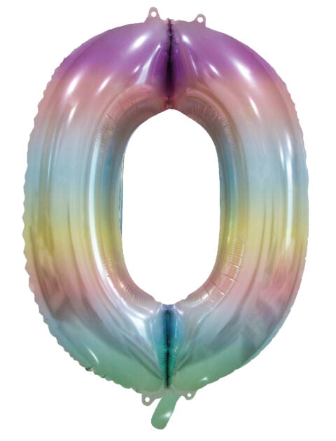 Balon helowy 0 Year Rainbow Pastel Empty 86 cm