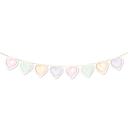 Papier girlandowy 2m - Akwarelowe serca