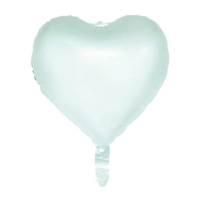 Balon foliowy 18'' pastelowy zielony - Watercolours Hearts