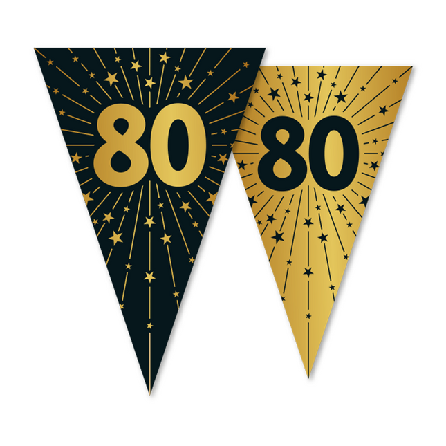80 Years Garland Gold Black 10m