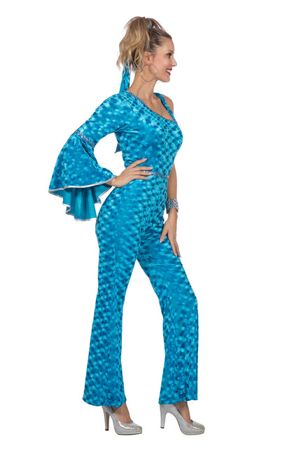 Kostium dyskotekowy aksamitny niebieski