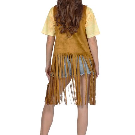 Kardigan hippie długi z frędzlami (V)