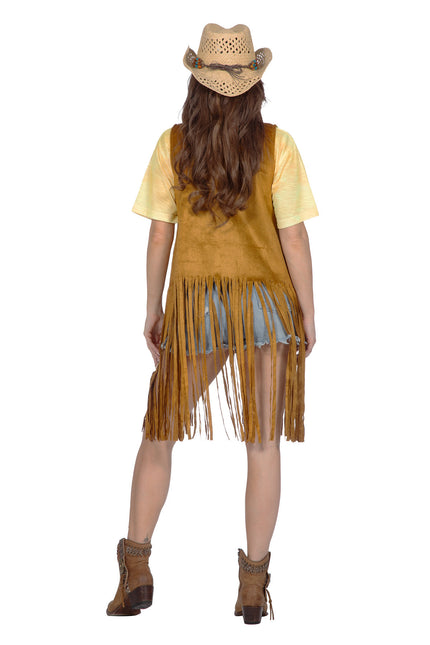 Kardigan hippie długi z frędzlami (V)