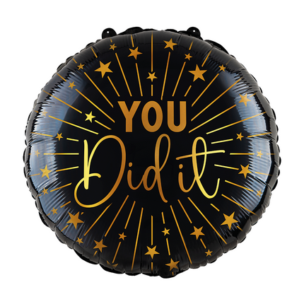 Zdany balon helowy Black Gold You Did It Pusty 45 cm