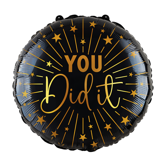 Zdany balon helowy Black Gold You Did It Pusty 45 cm