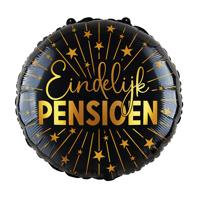 Balon helowy na emeryturę czarny złoty pusty 45cm