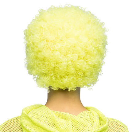 Peruka Curly w kolorze neonowożółtym UV