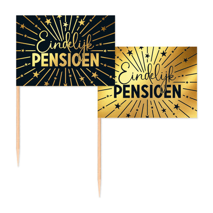 Pałeczki koktajlowe Pension Gold Black 50szt