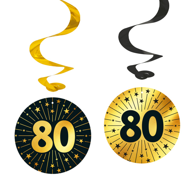 Wisząca dekoracja na 80 lat 4 szt