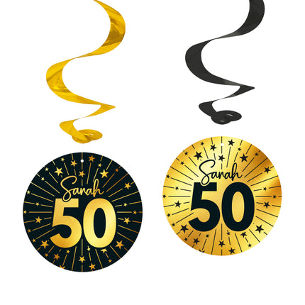 Dekoracja wisząca na 50 lat Sarah 4szt