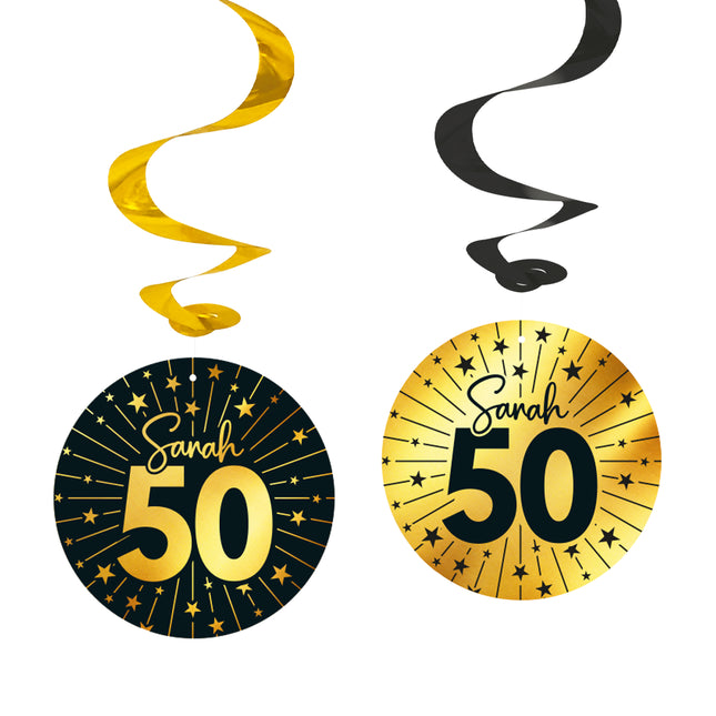 Dekoracja wisząca na 50 lat Sarah 4szt