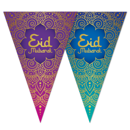 Girlanda Eid Mubarak fioletowo-niebieska