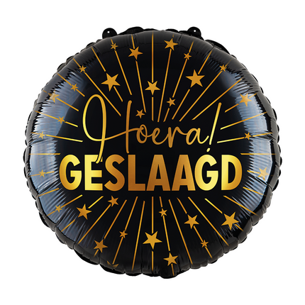 Balon helowy złoty czarny pusty 45 cm