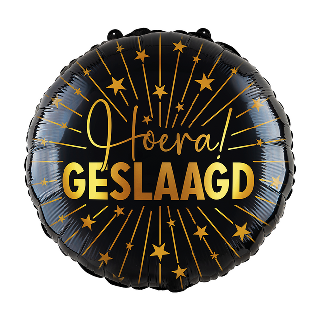 Balon helowy złoty czarny pusty 45 cm