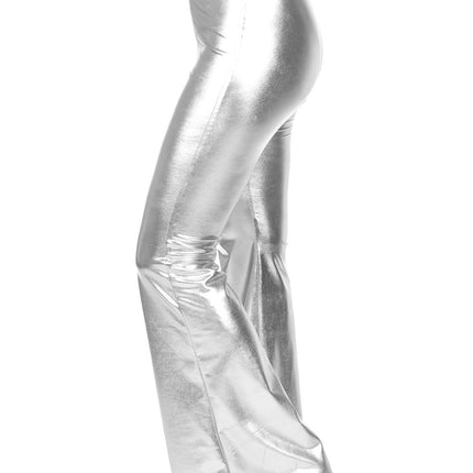 Rozkloszowane legginsy (V) srebrne