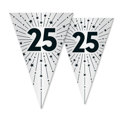 Sznur flagowy 25 PET Srebrny 20x30cm Dwustronny